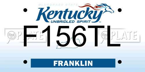 F156TL Kentucky License Plate