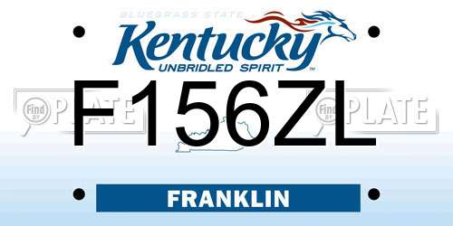 F156ZL Kentucky License Plate