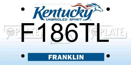 F186TL Kentucky License Plate