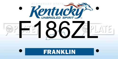 F186ZL Kentucky License Plate