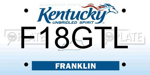 F18GTL Kentucky License Plate