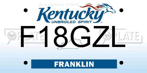 F18GZL Kentucky License Plate