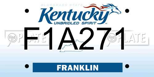 F1A271 Kentucky License Plate