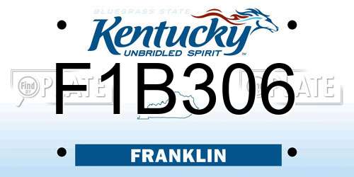 F1B306 Kentucky License Plate
