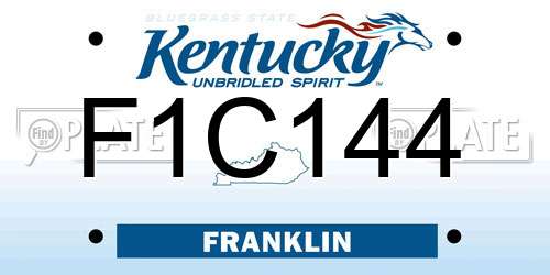 F1C144 Kentucky License Plate