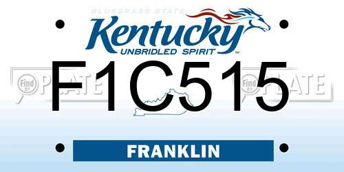 F1C515 Kentucky License Plate