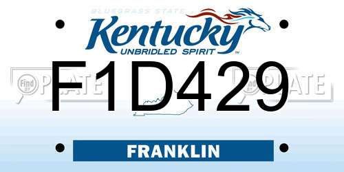 F1D429 Kentucky License Plate