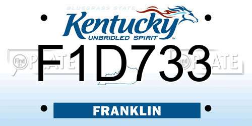 F1D733 Kentucky License Plate