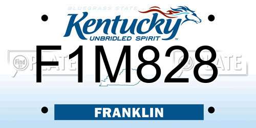 F1M828 Kentucky License Plate