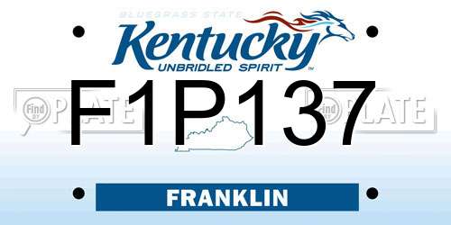 F1P137 Kentucky License Plate