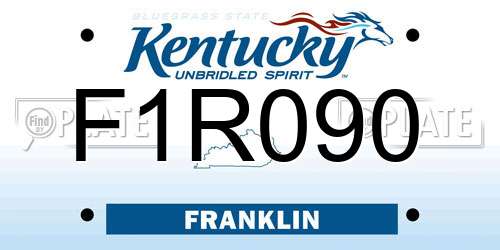 F1R090 Kentucky License Plate