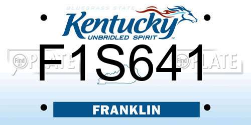 F1S641 Kentucky License Plate