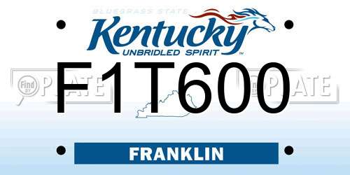 F1T600 Kentucky License Plate