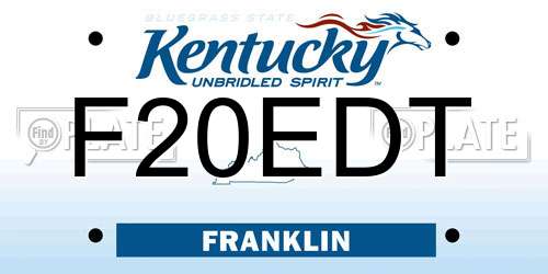 F20EDT Kentucky License Plate