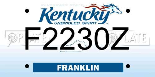 F2230Z Kentucky License Plate