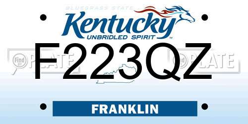 F223QZ Kentucky License Plate