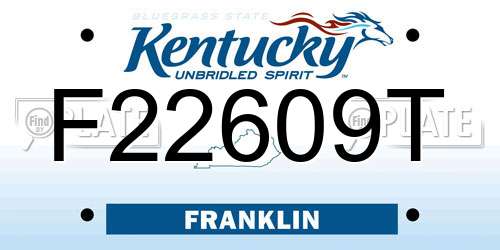 F22609T Kentucky License Plate
