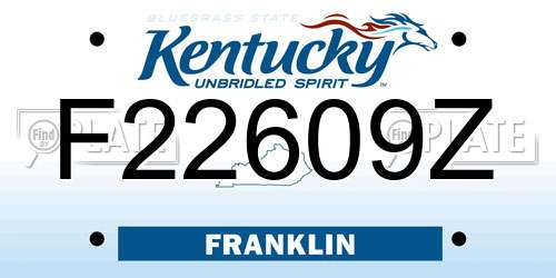 F22609Z Kentucky License Plate