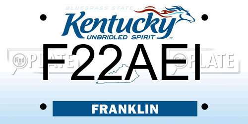 F22AEI Kentucky License Plate