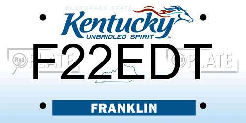 F22EDT Kentucky License Plate