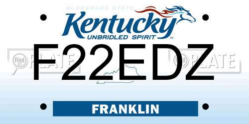 F22EDZ Kentucky License Plate