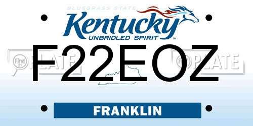 F22EOZ Kentucky License Plate