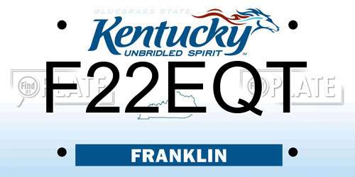 F22EQT Kentucky License Plate