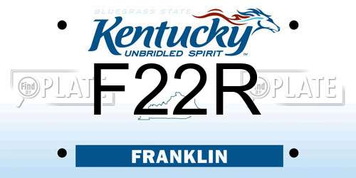 F22R Kentucky License Plate
