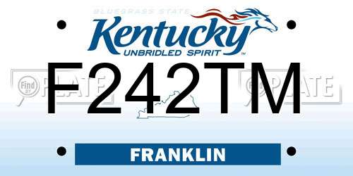 F242TM Kentucky License Plate