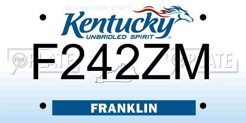 F242ZM Kentucky License Plate