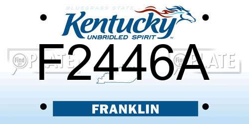 F2446A Kentucky License Plate