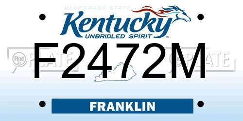 F2472M Kentucky License Plate