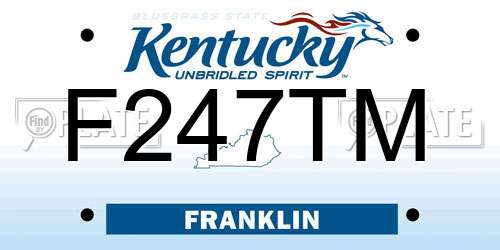 F247TM Kentucky License Plate