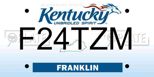 F24TZM Kentucky License Plate