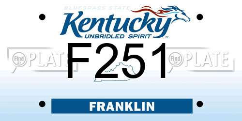 F251 Kentucky License Plate