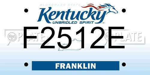 F2512E Kentucky License Plate