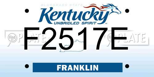 F2517E Kentucky License Plate