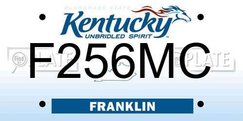 F256MC Kentucky License Plate
