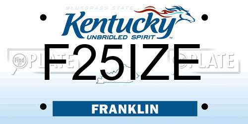 F25IZE Kentucky License Plate