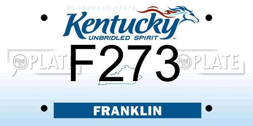 F273 Kentucky License Plate