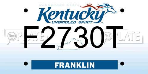 F2730T Kentucky License Plate