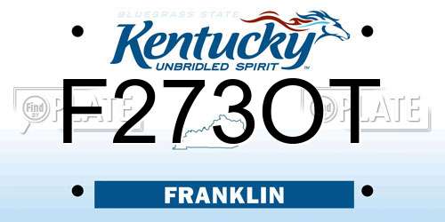 F273OT Kentucky License Plate