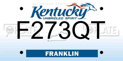 F273QT Kentucky License Plate