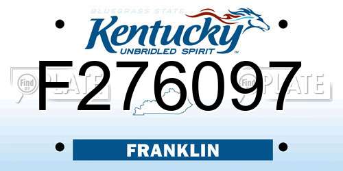 F276097 Kentucky License Plate