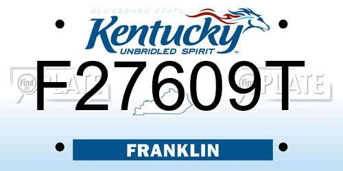 F27609T Kentucky License Plate