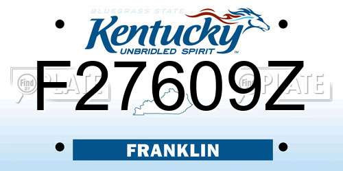 F27609Z Kentucky License Plate