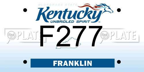 F277 Kentucky License Plate