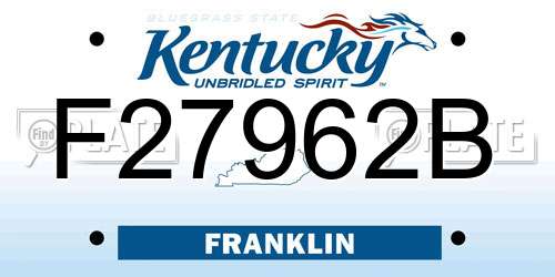 F27962B Kentucky License Plate