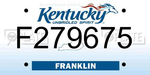F279675 Kentucky License Plate