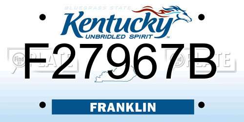 F27967B Kentucky License Plate